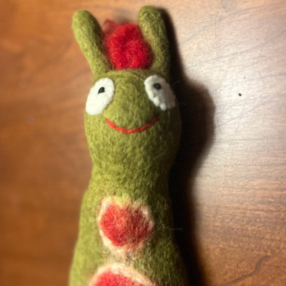 Handmade Wool / Felted Caterpillar Finger Puppet